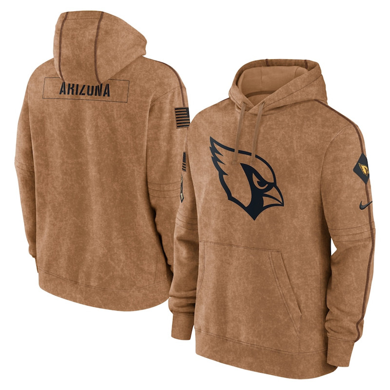 Men's Arizona Cardinals Nike Brown 2023 Salute To Service Club Pullover Hoodie