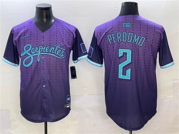Men's Arizona Diamondbacks 2 Geraldo Perdomo Purple 2025 City Connect Limited Stitched Baseball Jersey