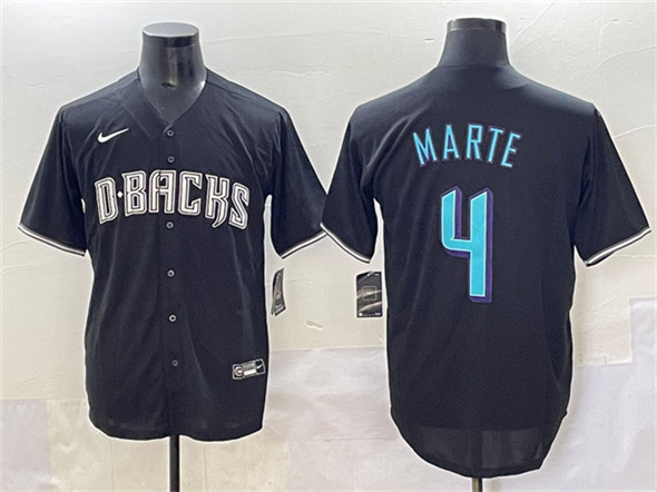 Men's Arizona Diamondbacks 4 Ketel Marte Black Stitched Baseball Jersey