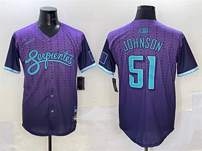 Men's Arizona Diamondbacks 51 Randy Johnson Purple 2025 City Connect Limited Stitched Baseball Jersey