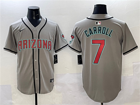 Men's Arizona Diamondbacks 7 Corbin Carroll Gray Limited Stitched Baseball Jersey