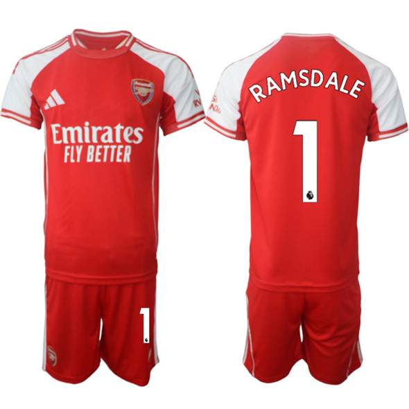 Men's Arsenal F.C 1 Aaron Ramsdale Red 2025 Home Soccer Jersey Suit