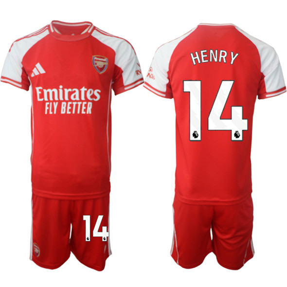 Men's Arsenal F.C 14 Thierry Henry Red 2025 Home Soccer Jersey Suit