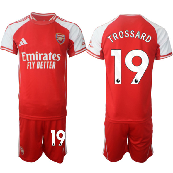 Men's Arsenal F.C 19 Leandro Trossard Red 2025 Home Soccer Jersey Suit