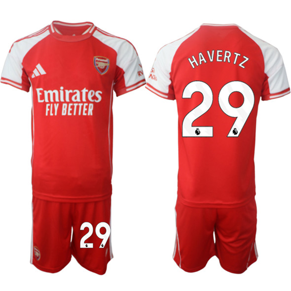 Men's Arsenal F.C 29 Kai Lukas Havertz Red 2025 Home Soccer Jersey Suit