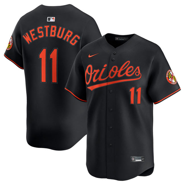 Men's Baltimore Orioles 11 Jordan Westburg Black 2025 Alternate Limited Cool Base Stitched Baseball Jersey