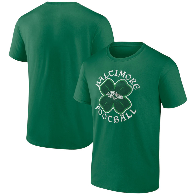 Men's Baltimore Ravens Fanatics Branded Kelly Green St. Patrick's Day Celtic T Shirt