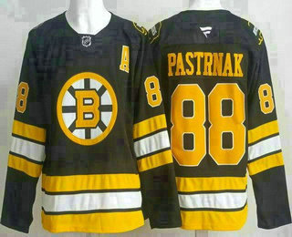 Men's Boston Bruins 88 David Pastrnak Black 2025 Authentic Jersey