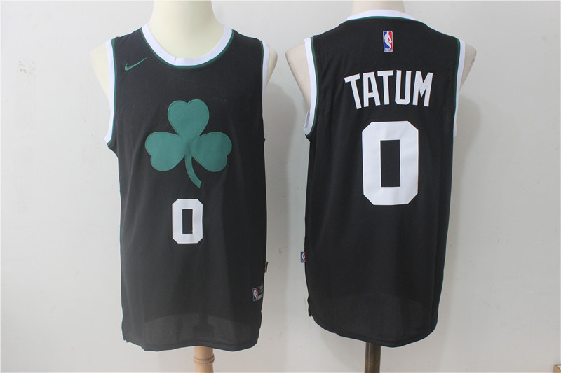 Men's Boston Celtics #0 Jayson Tatum All Black 2017 2018  Swingman Stitched NBA Jersey