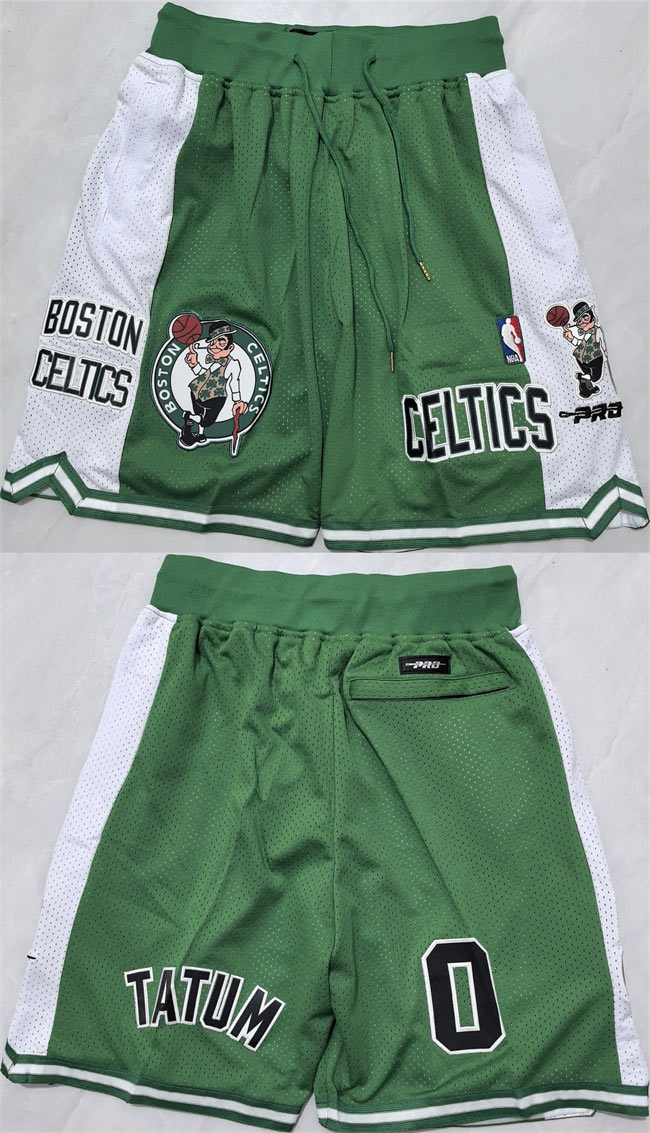 Men's Boston Celtics 0 Green White Shorts (Run Small)