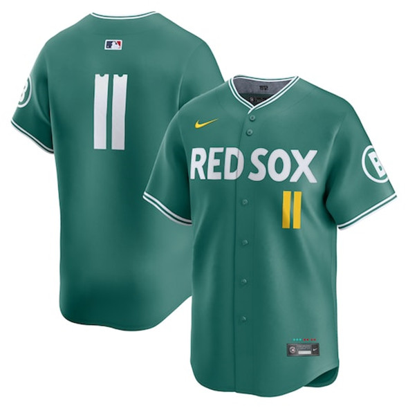 Men's Boston Red Sox 11 Rafael Devers Green 2025 City Connect Limited Stitched Baseball Jersey