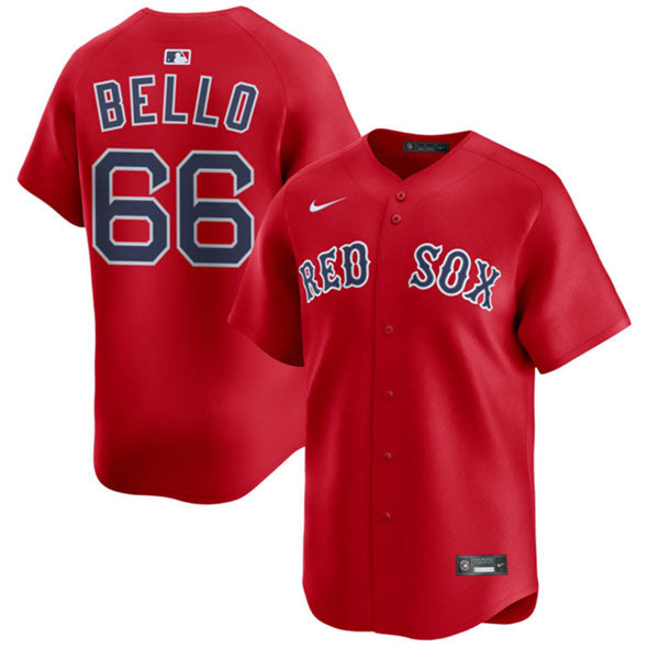 Men's Boston Red Sox 66 Brayan Bello Red 2024 Alternate Limited Stitched Baseball Jersey
