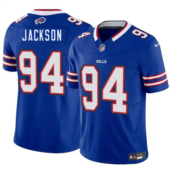 Men's Buffalo Bills 94 Landon Jackson Blue 2025 Draft F.U.S.E. Vapor Untouchable Limited Football Stitched Jersey