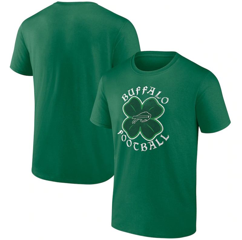 Men's Buffalo Bills Fanatics Branded Kelly Green Celtic Clover T Shirt