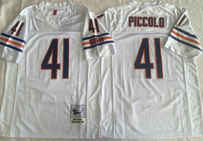 Men's Chicago Bears 41 Brian Piccolo White Limited Stitched Football Jersey