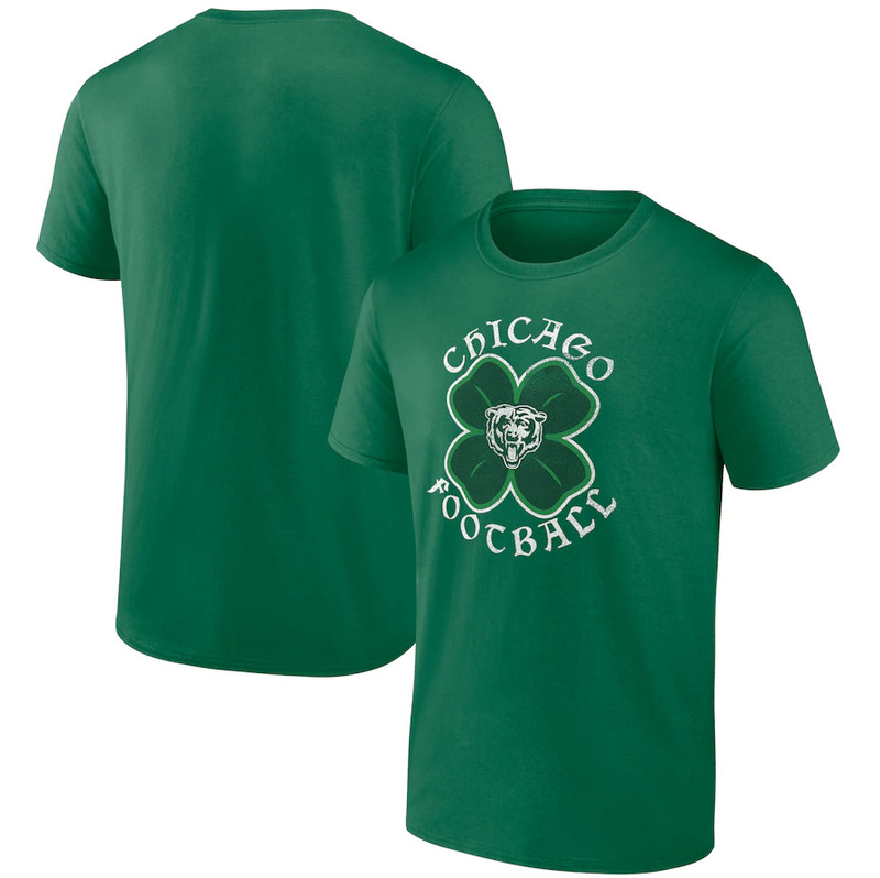 Men's Chicago Bears Fanatics Branded Kelly Green Celtic Clover T Shirt