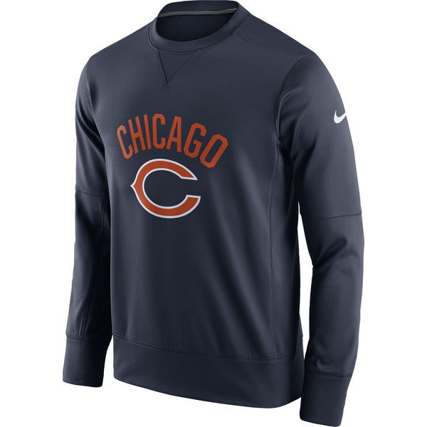 Men's Chicago Bears  Navy Sideline Circuit Performance Sweatshirt