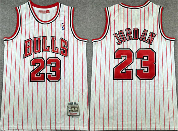 Men's Chicago Bulls 23 Michael Jordan White Stitched Basketball Jersey