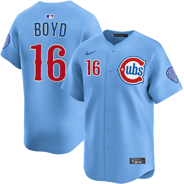 Men's Chicago Cubs 16 Matthew Boyd Blue 2024 25 2nd Alternate Limited Stitched Baseball Jersey