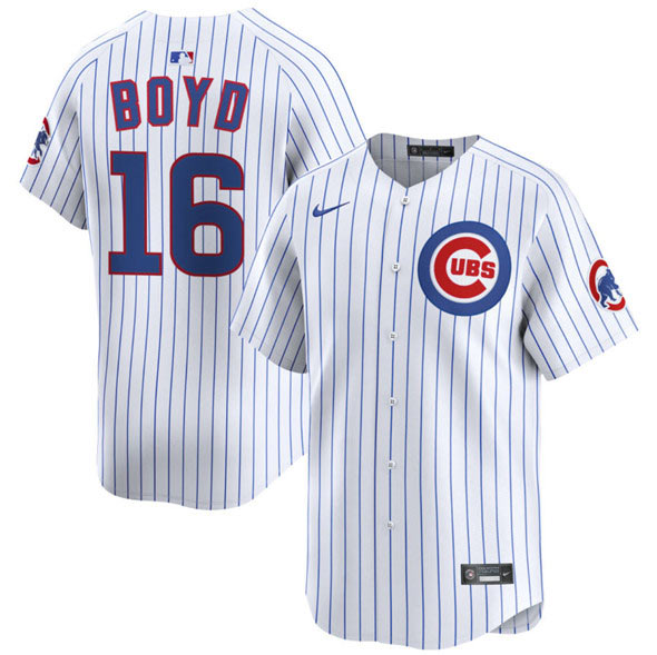 Men's Chicago Cubs 16 Matthew Boyd White Home Limited Stitched Baseball Jersey