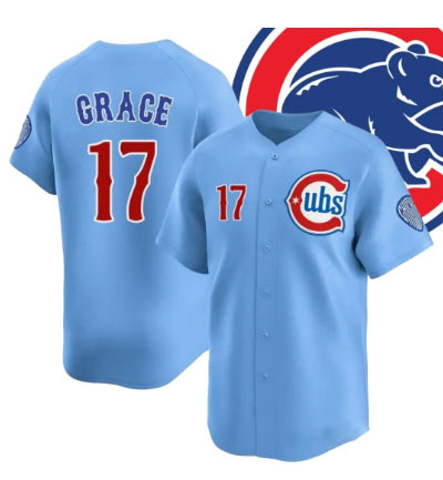 Men's Chicago Cubs 17 Mark Grace Blue 2024 25 2nd Alternate Limited Stitched Baseball Jersey