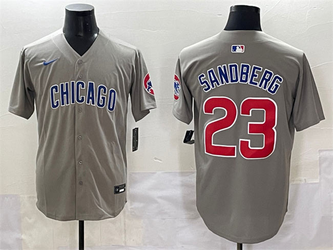 Men's Chicago Cubs 23 Ryne Sandberg Grey Limited Stitched Baseball Jersey
