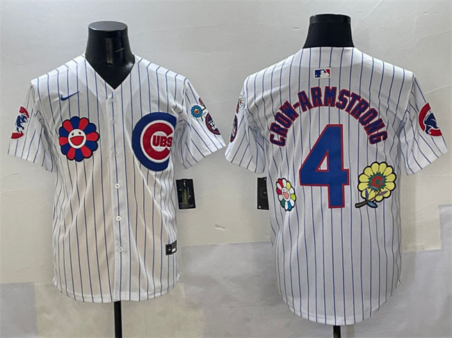 Men's Chicago Cubs 4 Pete Crow Armstrong White 2025 Tokyo Series Limited Stitched Baseball Jersey