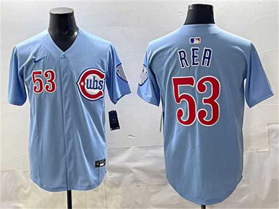 Men's Chicago Cubs 53 Colin Rea Blue 2024 25 2nd Alternate Limited Stitched Baseball Jersey