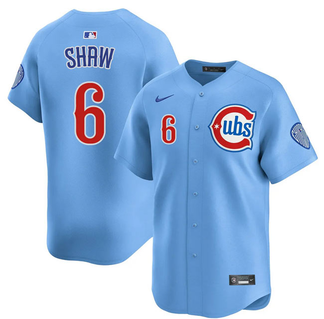 Men's Chicago Cubs 6 Matt Shaw Blue 2024 25 2nd Alternate Limited Stitched Baseball Jersey