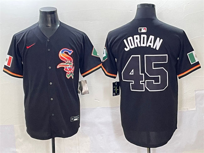 Men's Chicago White Sox 45 Michael Jordan Black Mexico Limited Stitched Baseball Jersey