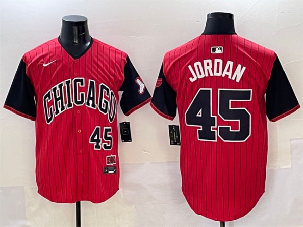 Men's Chicago White Sox 45 Michael Jordan Red Black 2025 City Connect Limited Stitched Baseball Jersey