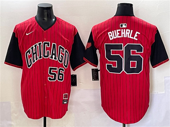 Men's Chicago White Sox 56 Mark Buehrle Red Black 2025 City Connect Limited Stitched Baseball Jersey