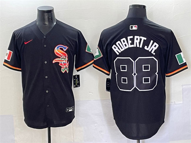 Men's Chicago White Sox 88 Luis Robert Jr. Black Mexico Limited Stitched Baseball Jersey