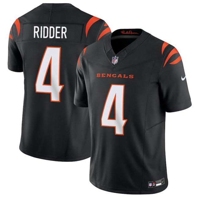 Men's Cincinnati Bengals 4 Desmond Ridder Black 2025 F.U.S.E. Vapor Untouchable Limited Football Stitched Jersey