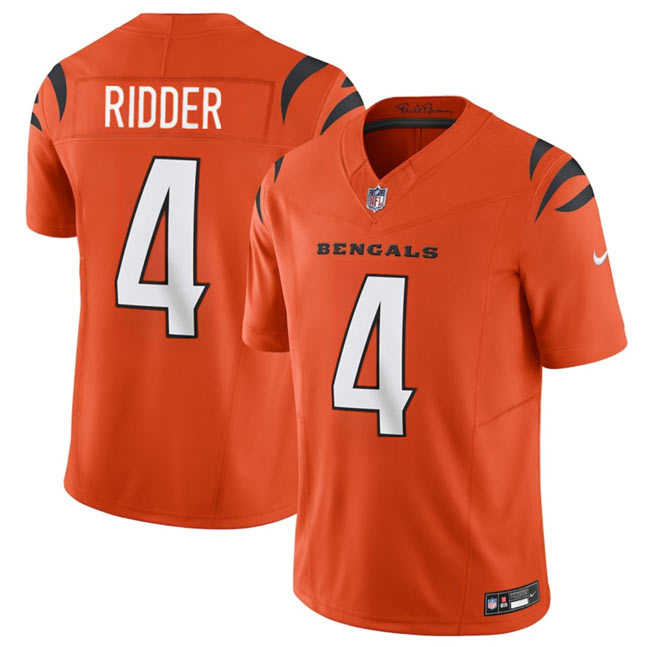 Men's Cincinnati Bengals 4 Desmond Ridder Orange 2025 F.U.S.E. Vapor Untouchable Limited Football Stitched Jersey