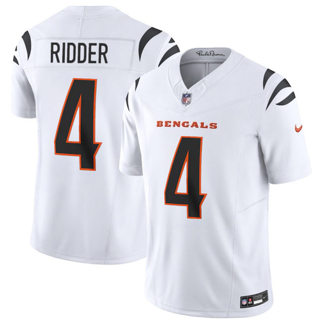 Men's Cincinnati Bengals 4 Desmond Ridder White 2025 F.U.S.E. Vapor Untouchable Limited Football Stitched Jersey