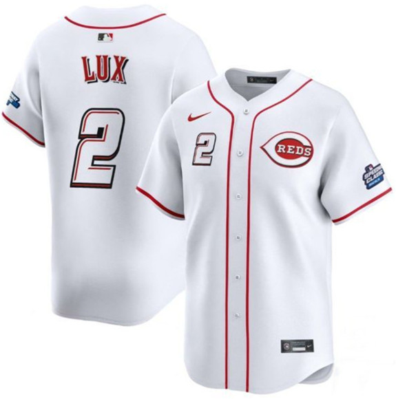 Men's Cincinnati Reds 2 Gavin Lux White 2025 Speedway Classic Home Limited Stitched Baseball Jersey