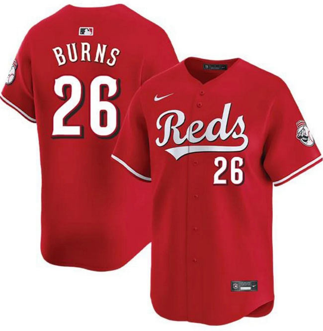 Men's Cincinnati Reds 26 Chase Burns Red Limited Stitched Baseball Jersey
