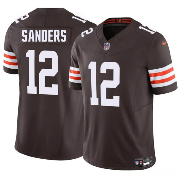 Men's Cleveland Browns 12 Shedeur Sanders Brown 2025 F.U.S.E. Vapor Limited Football Stitched Jersey