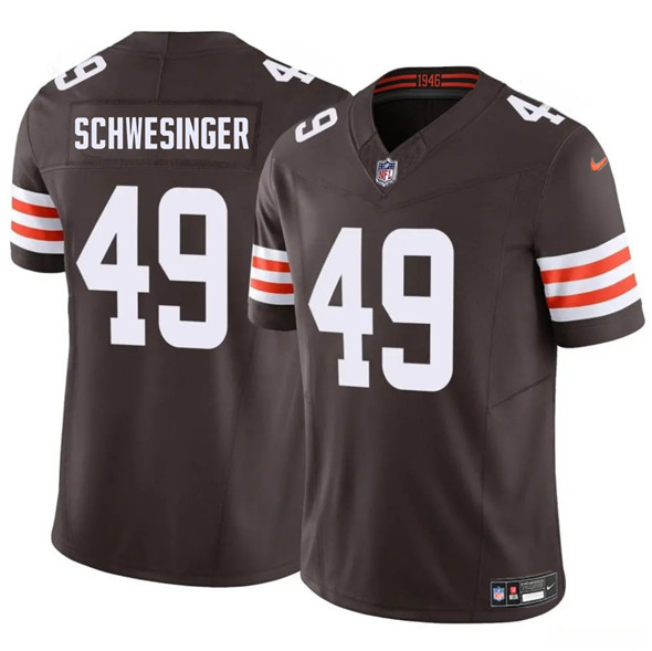 Men's Cleveland Browns 49 Carson Schwesinger Brown 2025 F.U.S.E. Vapor Limited Football Stitched Jersey