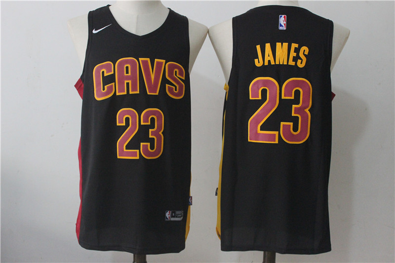 Men's Cleveland Cavaliers #23 LeBron James Black 2017 2018  Swingman Stitched NBA Jersey