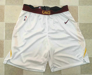 Men's Cleveland Cavaliers White 2017 2018  Swingman Stitched NBA Shorts