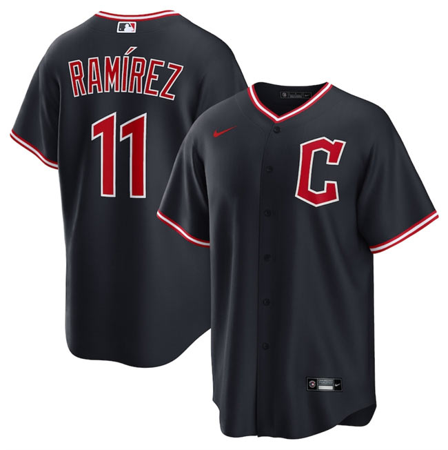 Men's Cleveland Guardians 11 José Ramírez Navy 2025 Alternate Limited Stitched Baseball Jersey
