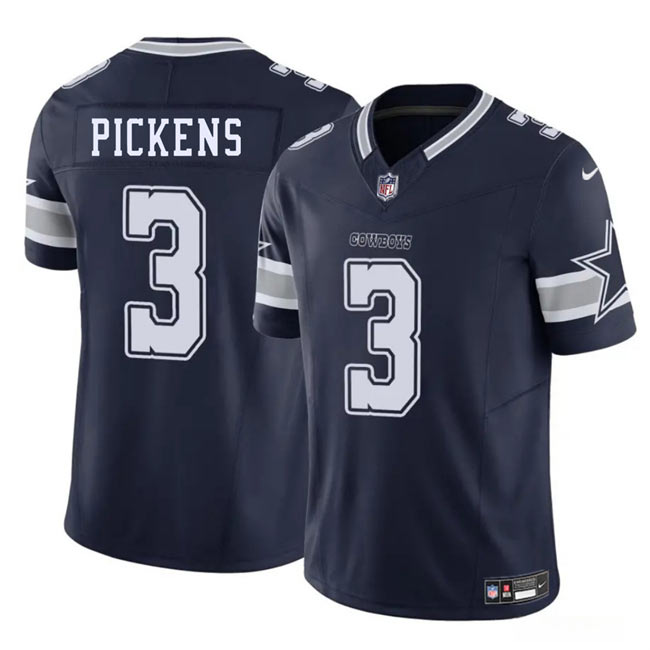 Men's Dallas Cowboys 3 George pickens Navy 2025 F.U.S.E. Vapor Untouchable Limited Football Stitched Jersey