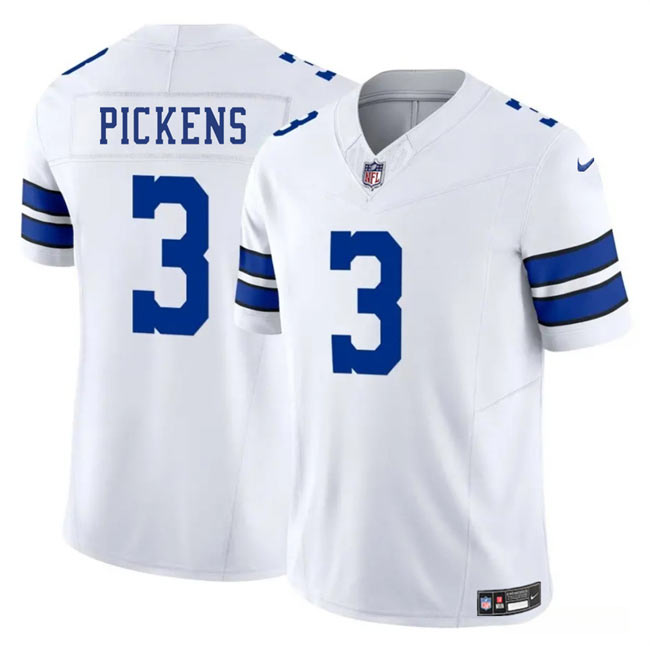 Men's Dallas Cowboys 3 George pickens White 2025 F.U.S.E. Vapor Untouchable Limited Football Stitched Jersey