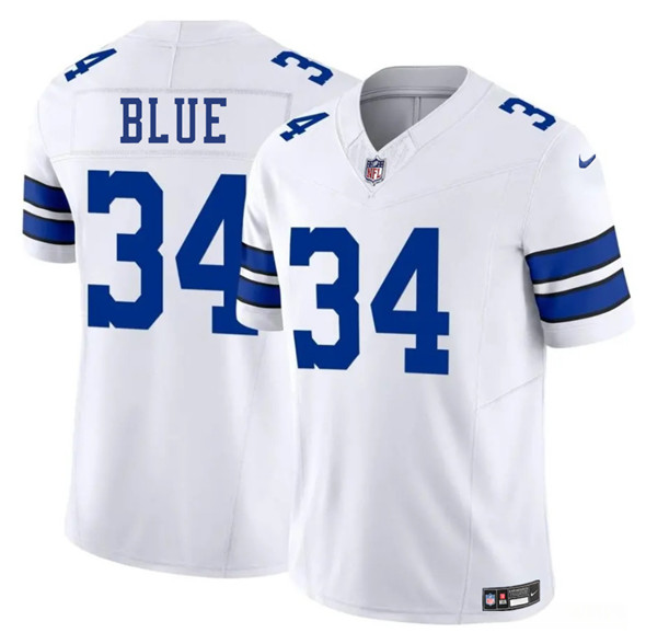 Men's Dallas Cowboys 34 Jaydon Blue White 2025 Draft F.U.S.E. Vapor Untouchable Limited Football Stitched Jersey