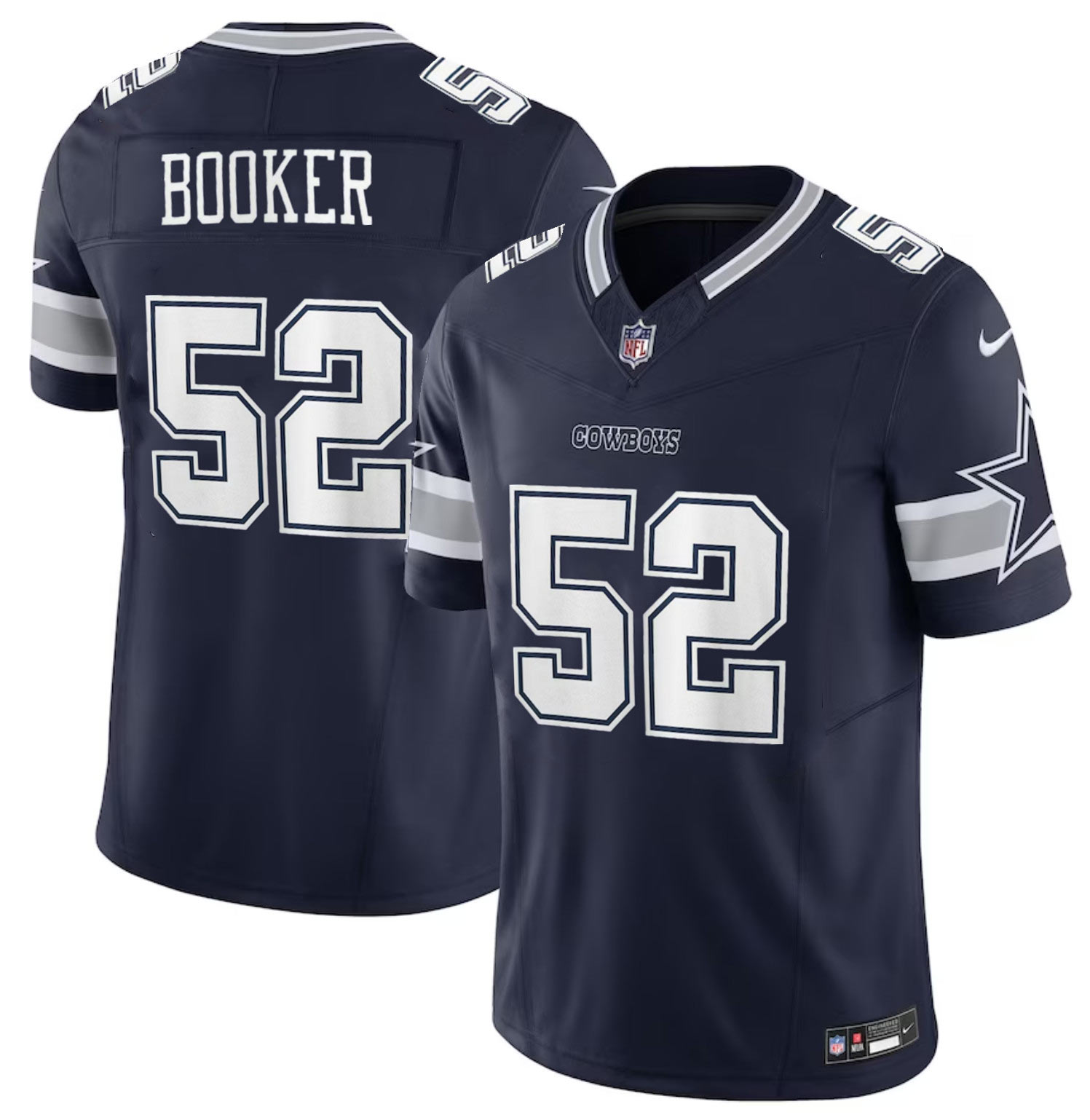 Men's Dallas Cowboys 52 Tyler Booker Navy 2025 F.U.S.E. Draft Vapor Untouchable Limited Football Stitched Jersey