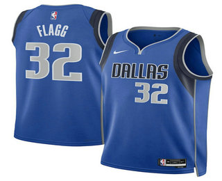 Men's Dallas Mavericks 32 Cooper Flagg Blue Sponsor Swingman Stitched Jersey