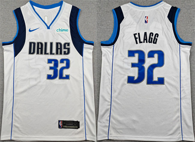 Men's Dallas Mavericks 32 Cooper Flagg White 2025 Association Edition Stitched Basketball Jersey