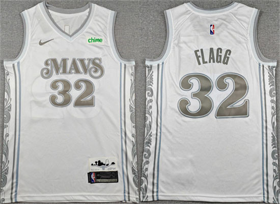 Men's Dallas Mavericks 32 Cooper Flagg White 2025 City Edition Stitched Basketball Jersey